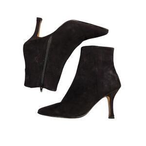 Lisa Vicky heeled pointed toe Black Bootie women's boots size 6M
